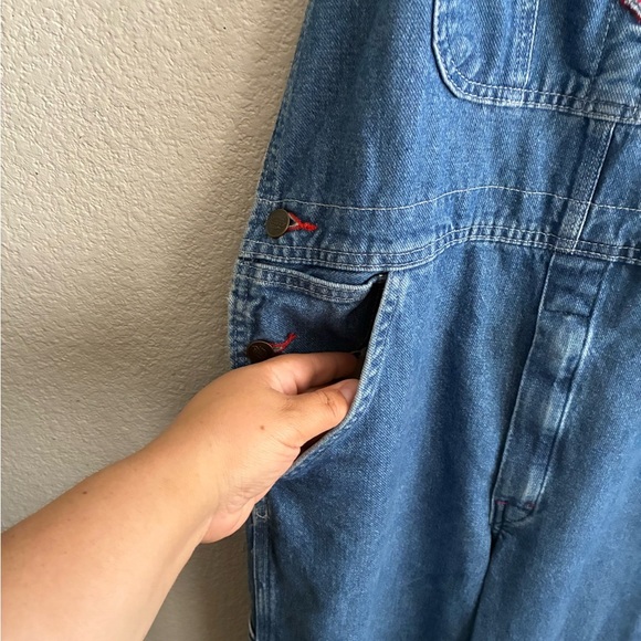 Dickies Overalls Y2K Utility Hammer Loop Blue Denim Bib Overall Pants 30X32 - Picture 3 of 16